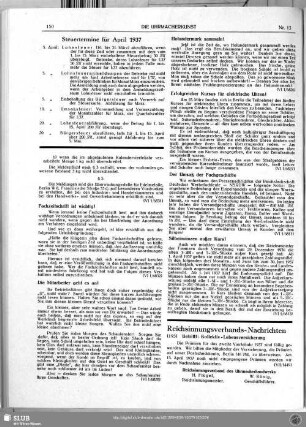 Steuertermine für April 1937