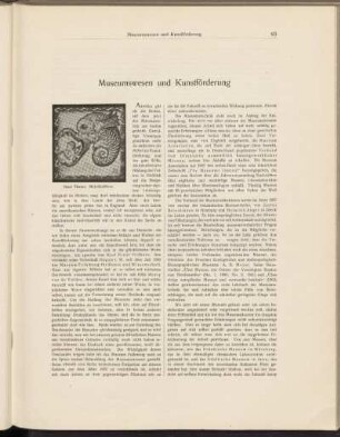 Museumswesen und Kunstförderung