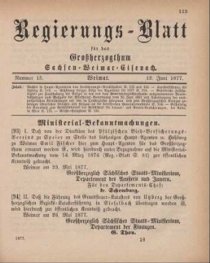 94. Ministerial-Bekanntmachung, die Katasterführung für Utzberg betreffend