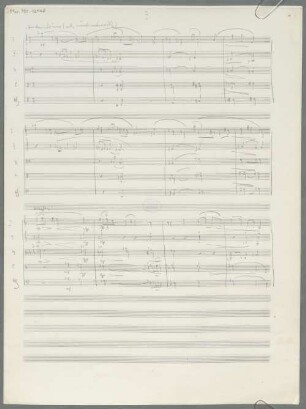 Quartets, strings, Excerpts. Arr. Sketches - BSB Mus.ms. 12948 : [caption title f.1r:] II. // Andantino (sehr ausdrucksvoll)