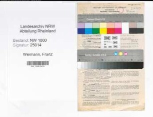 Entnazifizierung Franz Weimann, geb. 18.07.1902 (Kaufm.Angest.)