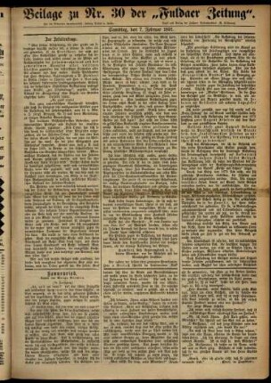 Zweite Ausgabe vom Samstag, den 07. Februar 1891.
