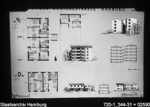Harburg, Wettbewerb Denickestraße, Pläne, Grundriss, Modelle