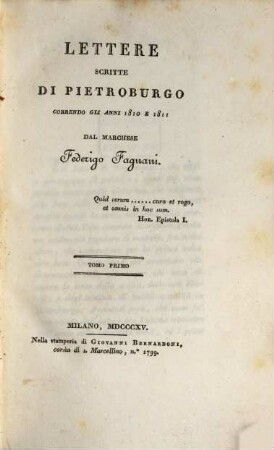 Lettere scritte di Pietroburgo : correndo gli anni 1810 e 1811, 1