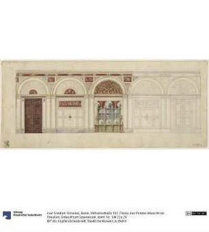 Berlin, Wilhelmstraße 102. Palais des Prinzen Albrecht von Preußen, Entwurf zum Speisesaal
