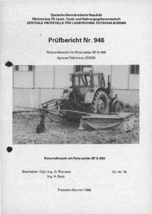 Rotormähwerk mit Rotorzetter SP 9