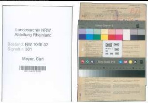 Entnazifizierung Carl Meyer , geb. 28.04.1888 (Beamter)