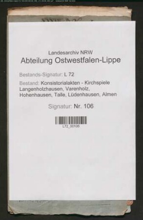 Schulen im Kirchspiel Talle, Allgemeines (Einteilung der Schulbezirke Talle, Kirchheide, Bavenhausen)