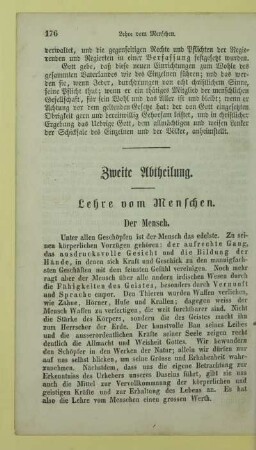 Zweite Abtheilung. Lehre vom Menschen
