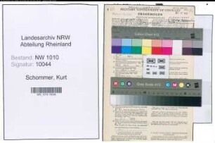 Entnazifizierung Kurt Schommer , geb. 19.05.1918 (Postbeamter)