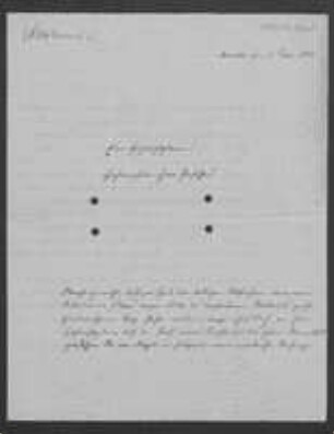 Brief von Maximilian Westermaier an Unbekannt