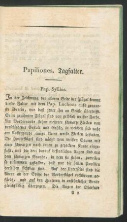 Papiliones. Tagfalter.