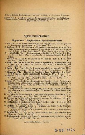 Antiquariats-Katalog ... : Adolf Weigel, Buchhandlung und Antiquariat, Leipzig, 11