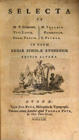 Selecta ex Cicerone, Livio, Tacito, Paterculo, Plinio