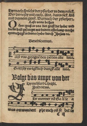 Volgt das ampt von der Hymelfart Christi.