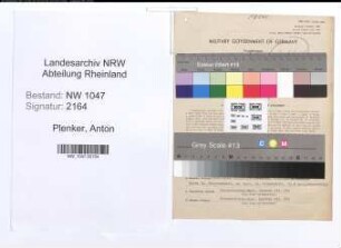 Entnazifizierung Anton Plenker , geb. 16.04.1913 (Dentist)