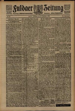 Zweite Ausgabe vom Mittwoch, den 30. Dezember 1908.