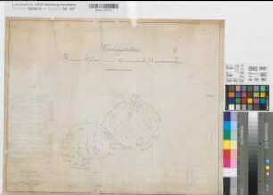 Hünxe (Hünxe) Triangulation des Hünxer Waldes und der Gemeinheit Bruckhausen 1823 ca 1 : 48 000 41 x 51 Zeichnung Kuentz, Regierungskonduktor KSM Nr. 24,1