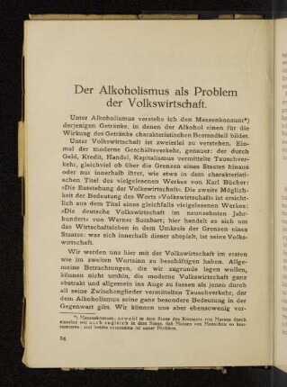 Der Alkoholismus als Problem der Volkswirtschaft.