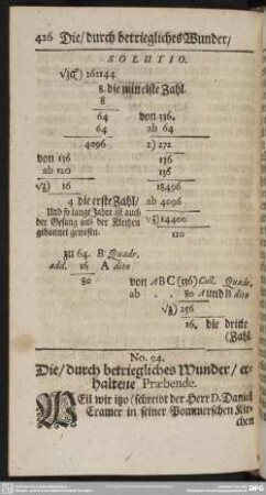 No. 94. Die, durch betriegliches Wunder, erhaltene Praebende