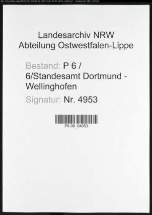 Sterberegister Standesamt Dortmund-Wellinghofen (XXI)