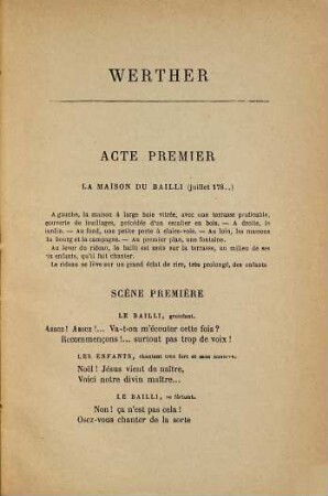 Werther : drame lyrique en quatres actes et cinq tableaux ; (d'après Goethe)