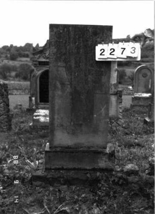Grabstein 2273 (Index: 100097382) Maße HxBxT: 133x50x14 cm: Grabstein 2273
