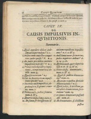 Caput IV. De Causis Impulsivis Inquisitionis.