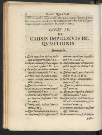 Caput IV. De Causis Impulsivis Inquisitionis.