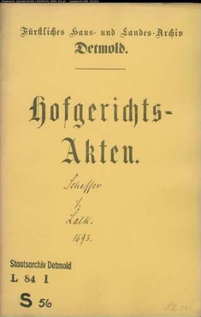 Scheffer, Karl in Elbrinxen gegen Hermann Ernst Lalk in Elbrinxen - Verpfändeter Kamp