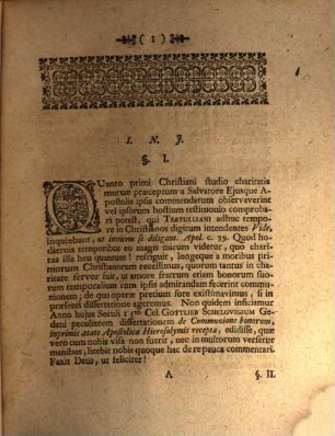 Diss. theol. de communione bonorum in primitiva ecclesia