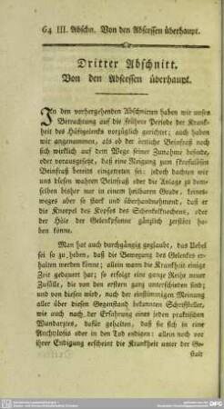 Dritter Abschnitt. Von den Abscessen überhaupt