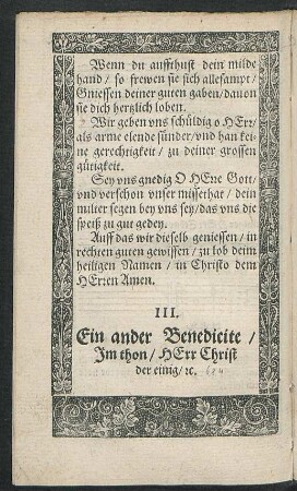 III. Ein ander Benedicite ...