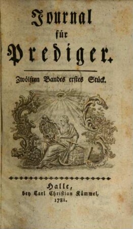 Journal für Prediger. 12, 12. 1781