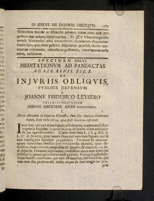 223-240, Spec. 546. De Injuriis obliquis