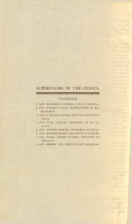 Supervisors of the census. Tagálogs