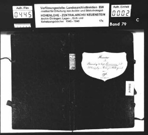 Lager- und Gültbuch über Dörrenzimmern mit Bühlhof, renoviert durch Laurentius Schöll.