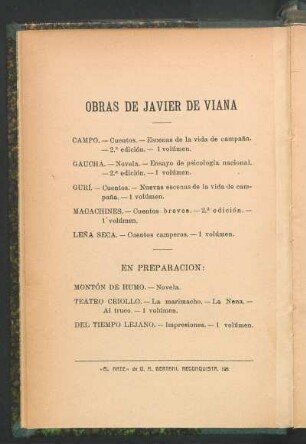 Obras de Javier de Viana