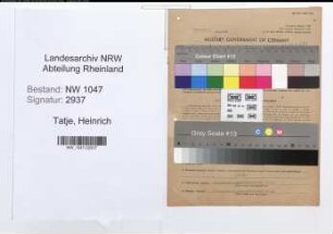 Entnazifizierung Heinrich Tatje , geb. 18.05.1895 (Vollziehungsbeamter)