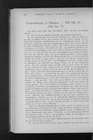 Verhandlungen in Flandern. - 1447 Okt. 26 - 1448 Apr. 17.