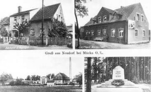Kreba-Neudorf-Neudorf. Lederpappenfabrik W. Mehling u.a. Ansichten, Ansichtskarte, um 1920 (RA Görlitz, Postkartensammlung)