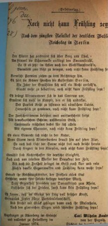 Noch nicht kann Frühling seyn : nach dem jüngsten Resultat der deutschen Wahlen zum Reichstag in Berlin
