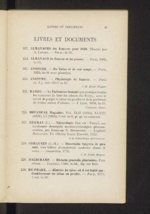 Livres et documents