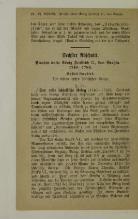 Sechster Abschnitt. Preußen unter König Friedrich II., dem Großen. - 1740-1786
