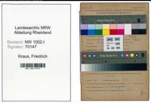 Entnazifizierung Friedrich Kraus , geb. 05.03.1899 (Werkmeister)