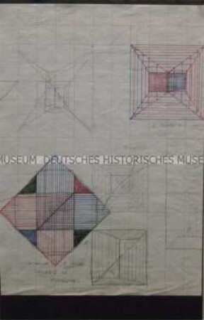 Entwurf zum Projekt "Helioptix" mit mehreren geometrischen Motiven