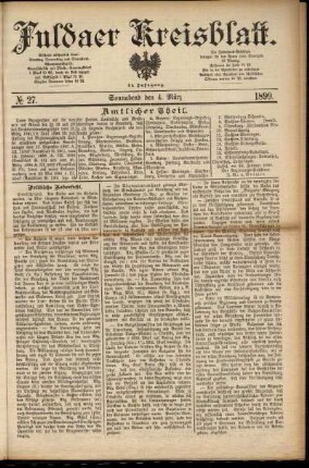 Erste Ausgabe vom Samstag, den 04. März 1899.