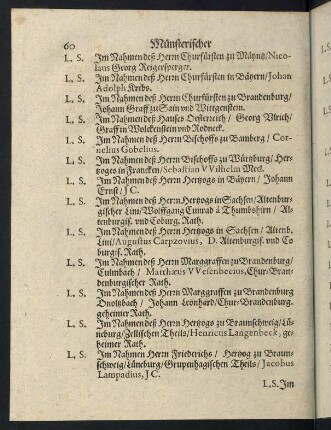 60-62, L.S. Im Namen deß Herrn Churfürsten ...