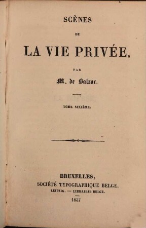 Scènes de la vie privée, 6