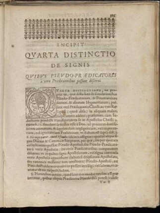 Incipit Quarta Distinctio De Signis Quibus Pseudo Prædicatores [...]